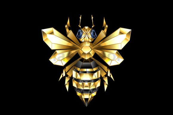 Download Golden Polygonal Bee - Polygon Collection