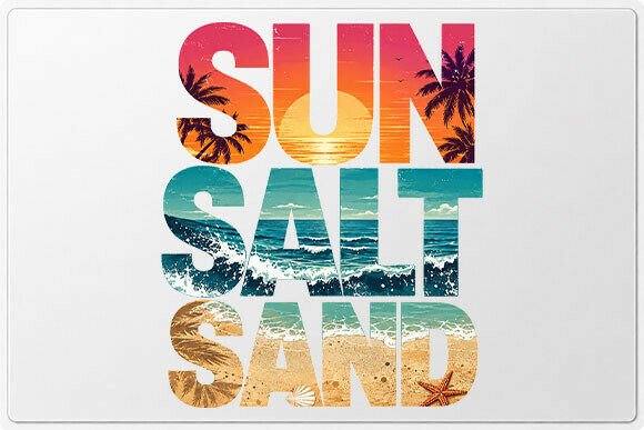 Download Sun Salt Sand Beach Typography PNG - Sun Collection