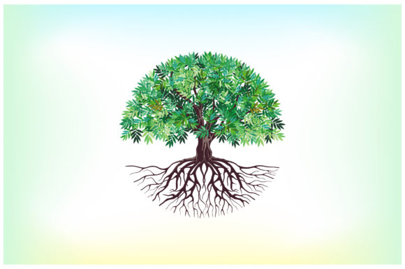 Download Tree and Roots Vector Circular Shape - Premium Resources
