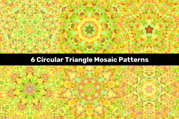 Download 6 Circular Triangle Mosaic Patterns - Circular Collection